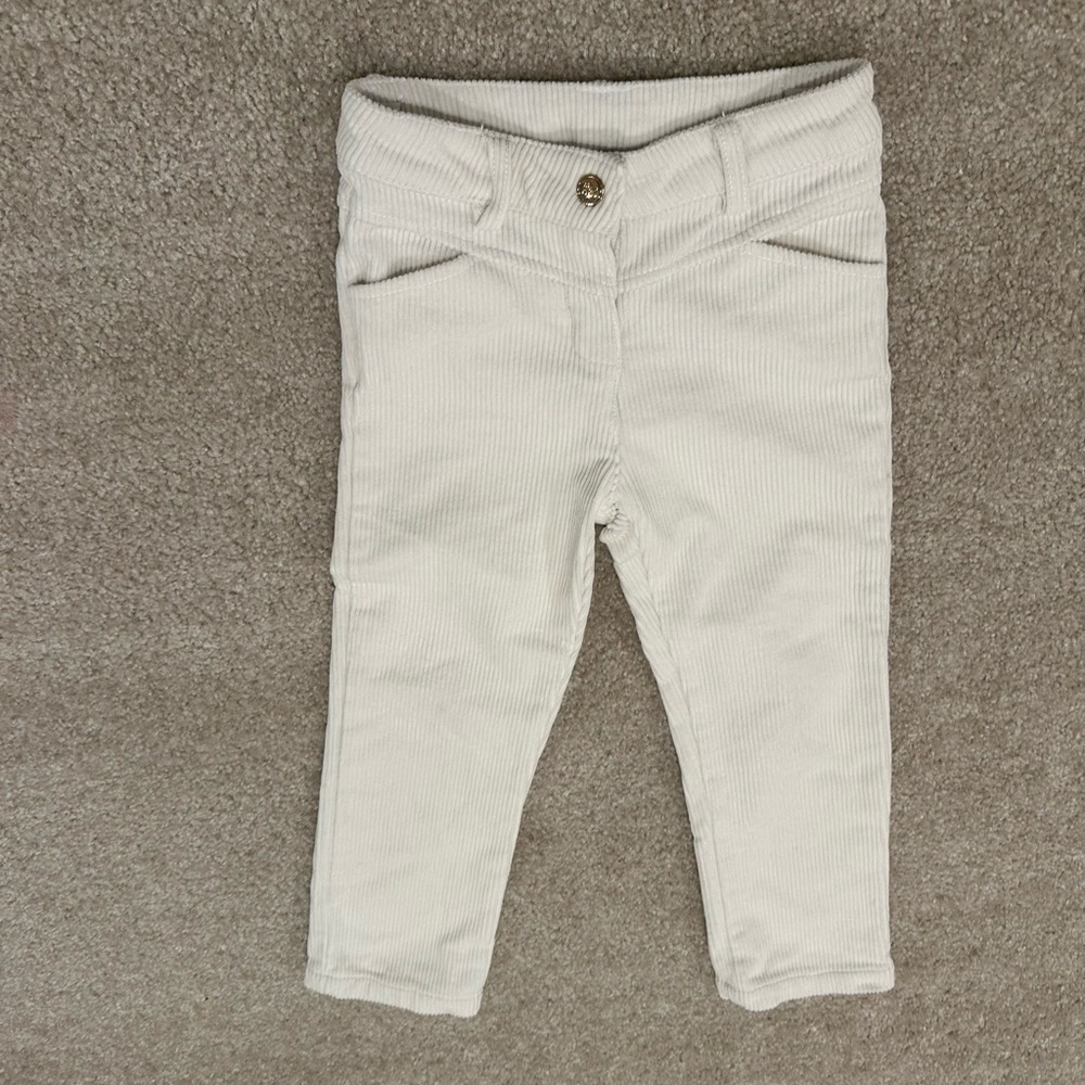 Tartine et Chocolat Girls Cream Corduroy Trousers